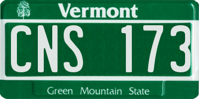 VT license plate CNS173