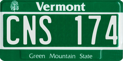 VT license plate CNS174