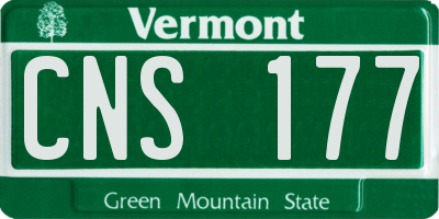 VT license plate CNS177