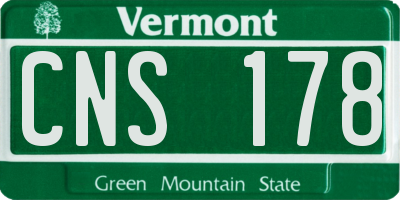 VT license plate CNS178