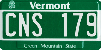 VT license plate CNS179