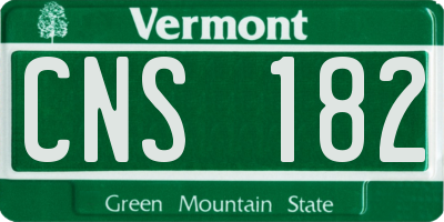 VT license plate CNS182