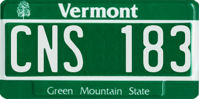 VT license plate CNS183