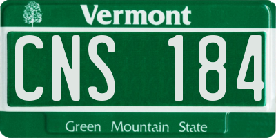 VT license plate CNS184