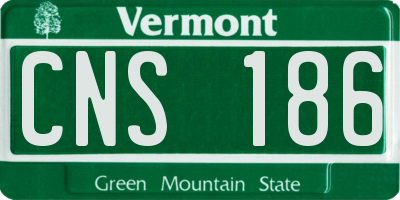 VT license plate CNS186
