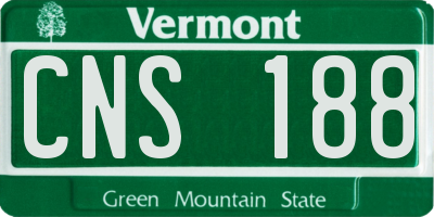 VT license plate CNS188