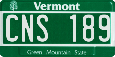 VT license plate CNS189