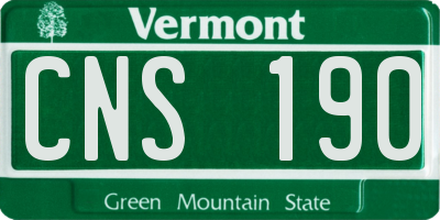 VT license plate CNS190