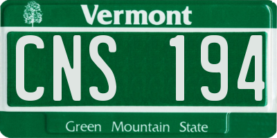 VT license plate CNS194