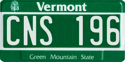 VT license plate CNS196