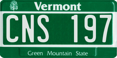 VT license plate CNS197