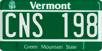VT license plate CNS198