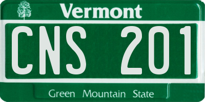 VT license plate CNS201