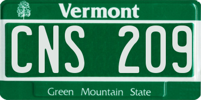 VT license plate CNS209