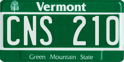 VT license plate CNS210
