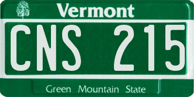 VT license plate CNS215