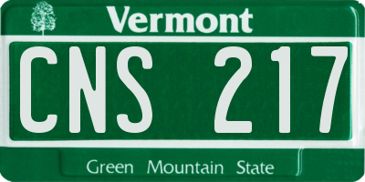 VT license plate CNS217