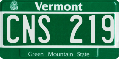 VT license plate CNS219