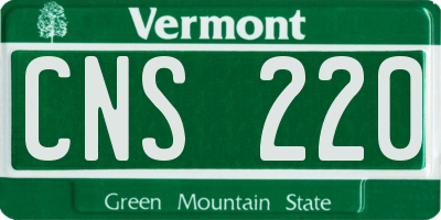 VT license plate CNS220