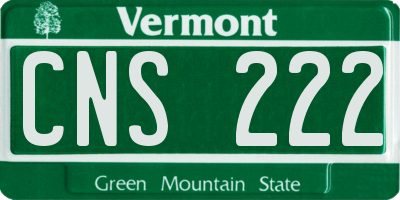VT license plate CNS222