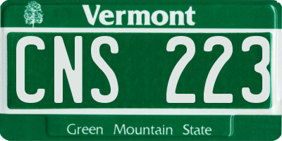 VT license plate CNS223