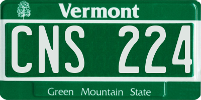 VT license plate CNS224