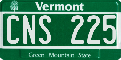 VT license plate CNS225