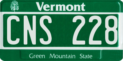 VT license plate CNS228