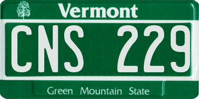 VT license plate CNS229