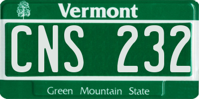 VT license plate CNS232