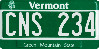 VT license plate CNS234