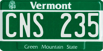 VT license plate CNS235