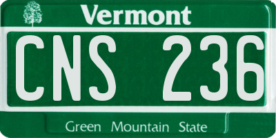 VT license plate CNS236