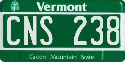 VT license plate CNS238