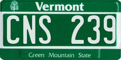 VT license plate CNS239
