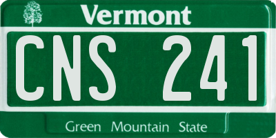 VT license plate CNS241
