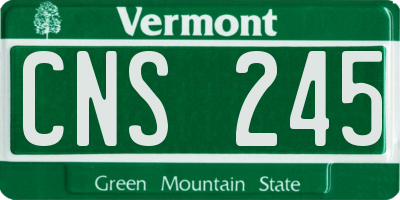 VT license plate CNS245