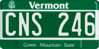 VT license plate CNS246