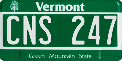VT license plate CNS247
