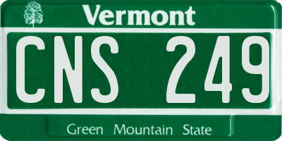 VT license plate CNS249