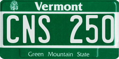 VT license plate CNS250