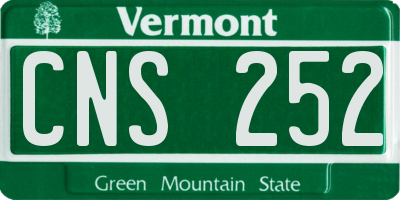VT license plate CNS252