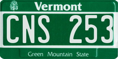 VT license plate CNS253