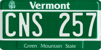 VT license plate CNS257