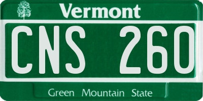 VT license plate CNS260