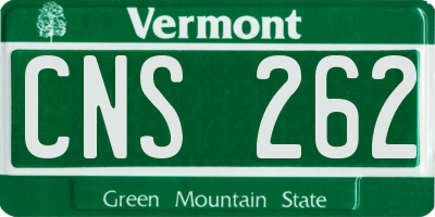 VT license plate CNS262