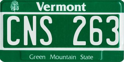 VT license plate CNS263