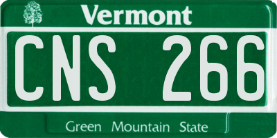 VT license plate CNS266