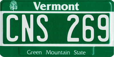 VT license plate CNS269