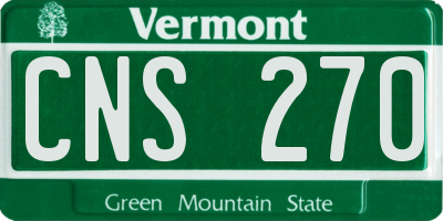 VT license plate CNS270